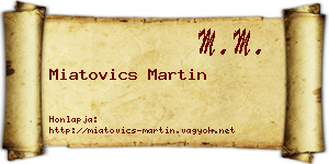 Miatovics Martin névjegykártya